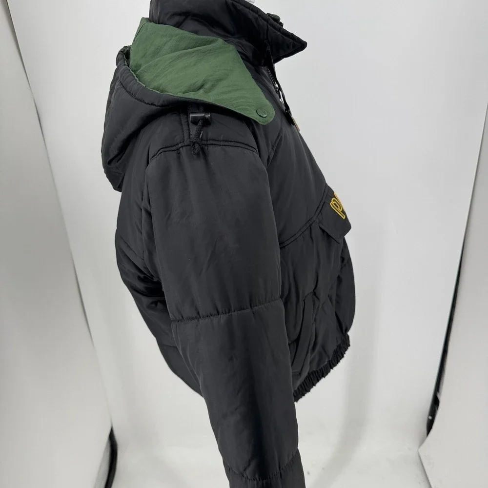 Pro Player Green‎ Bay Packers Coat MENS Reversible 1/2 Zip Hooded Pullover XL